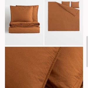 H&M king cotton duvet cover and 4 king shams